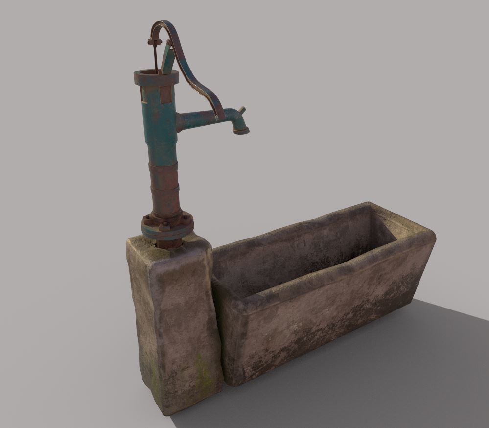Hand Water Pump 3D model_8