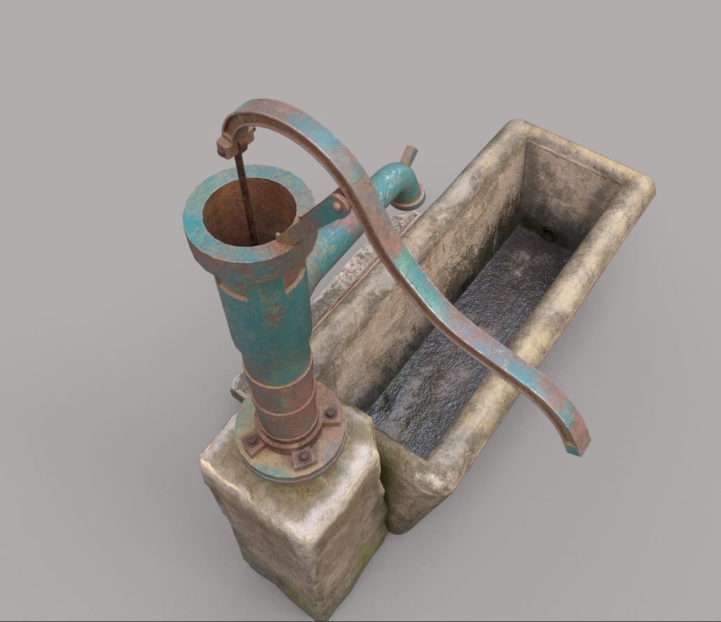 Hand Water Pump 3D model_4