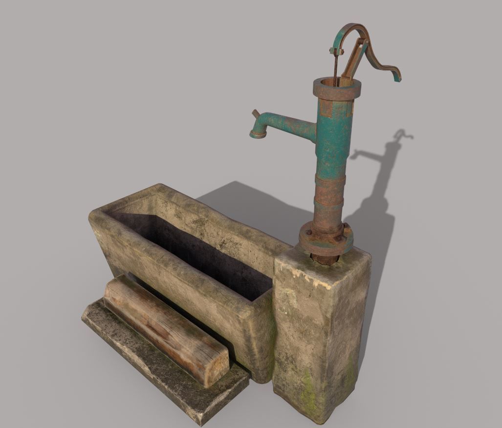 Hand Water Pump 3D model_6
