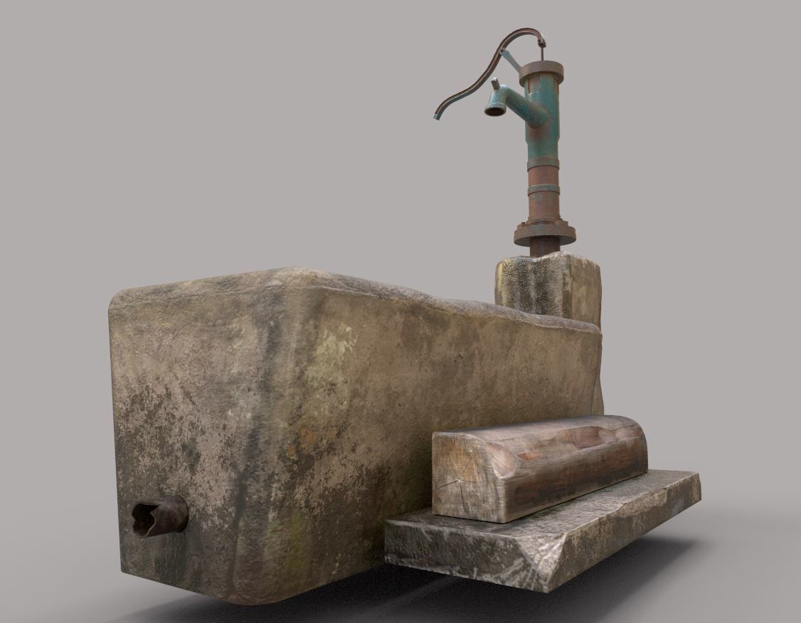 Hand Water Pump 3D model_2