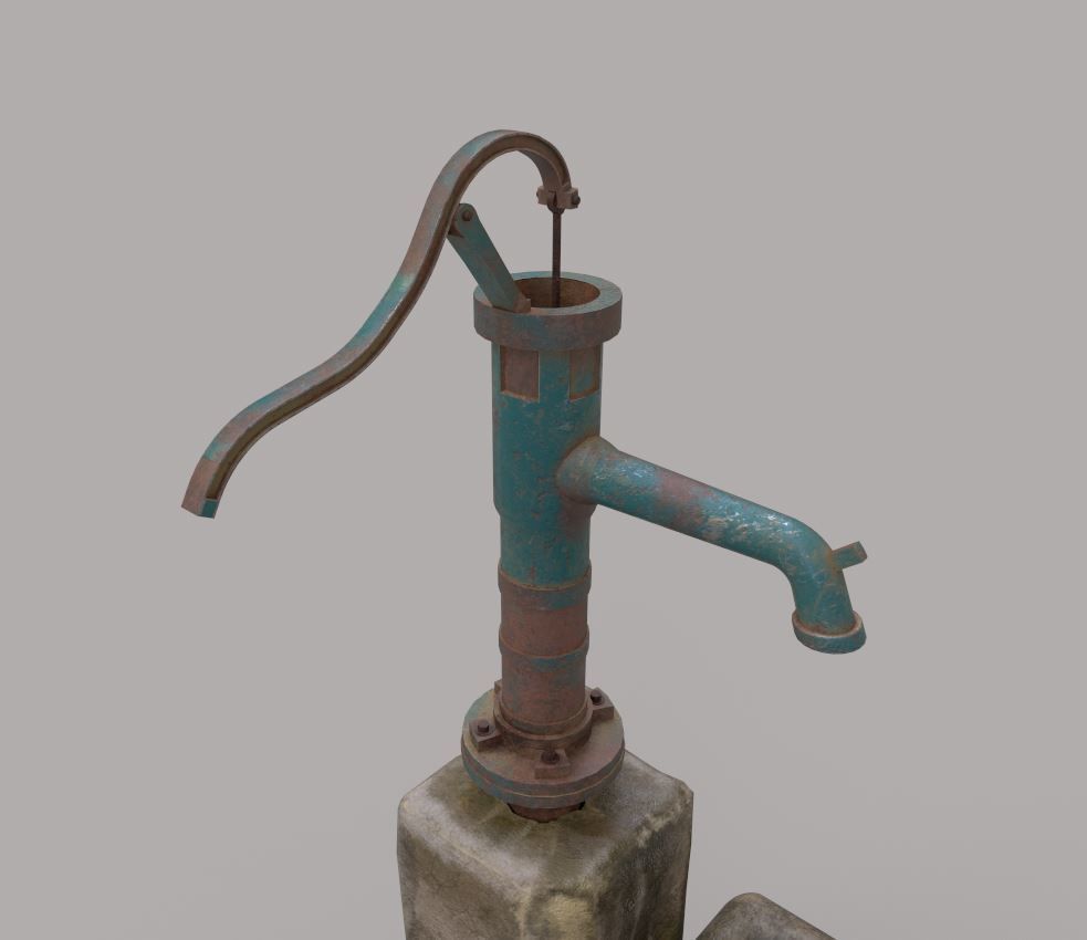 Hand Water Pump 3D model_12