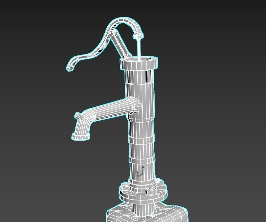 Hand Water Pump 3D model_14