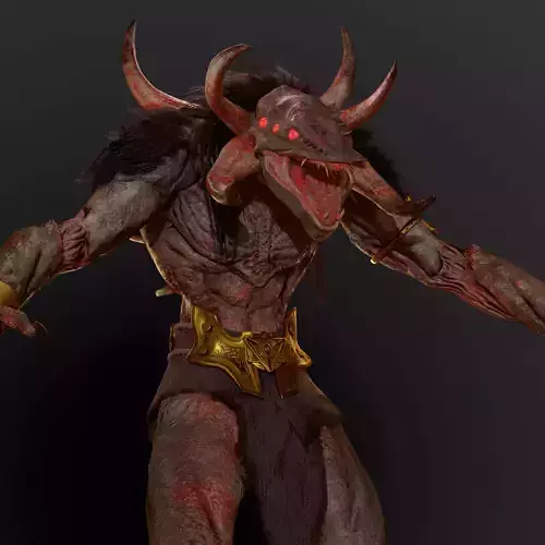Celtic Demon Beast Low-poly 3D model