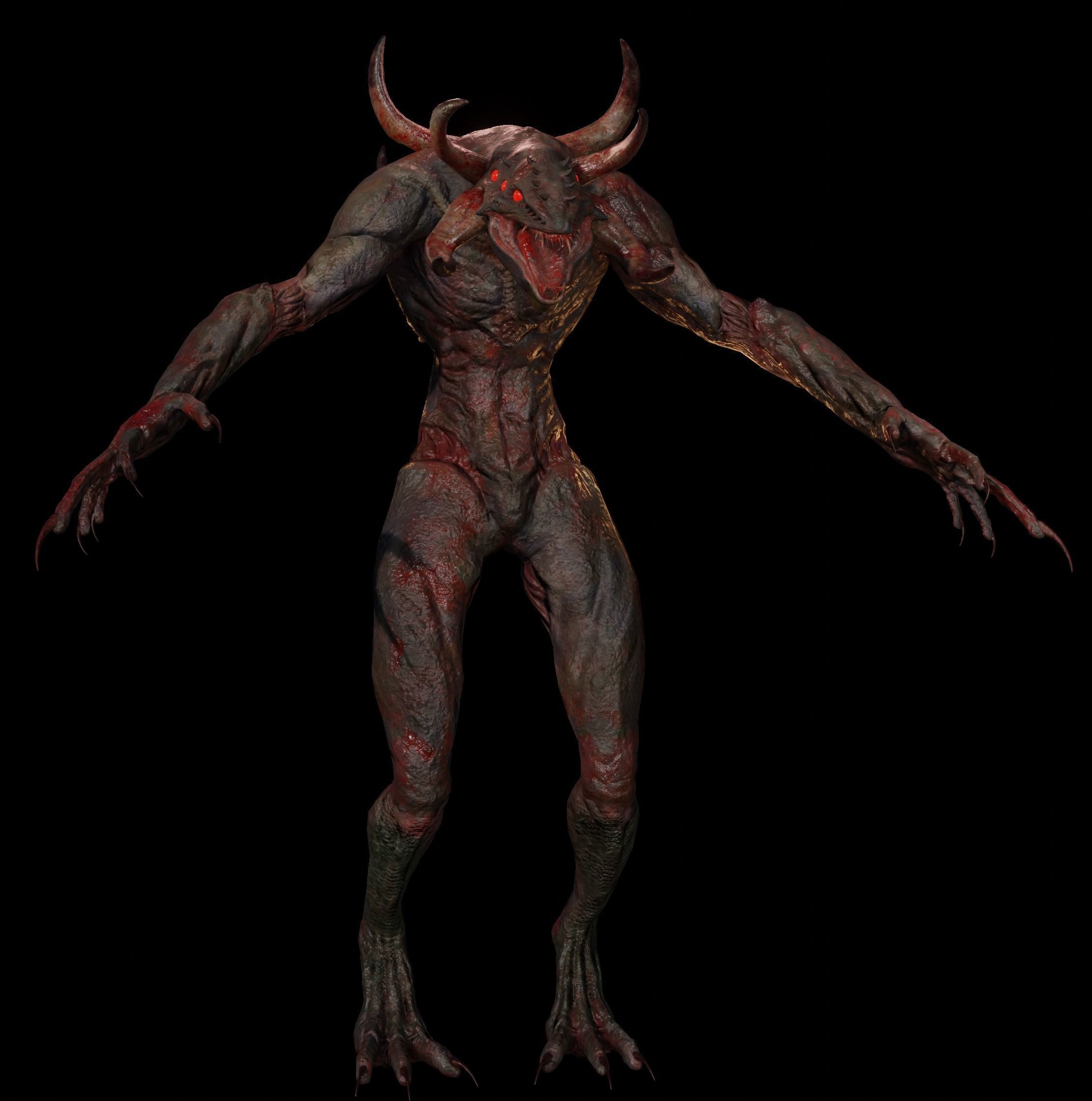 Celtic Demon Beast Low-poly 3D model_6