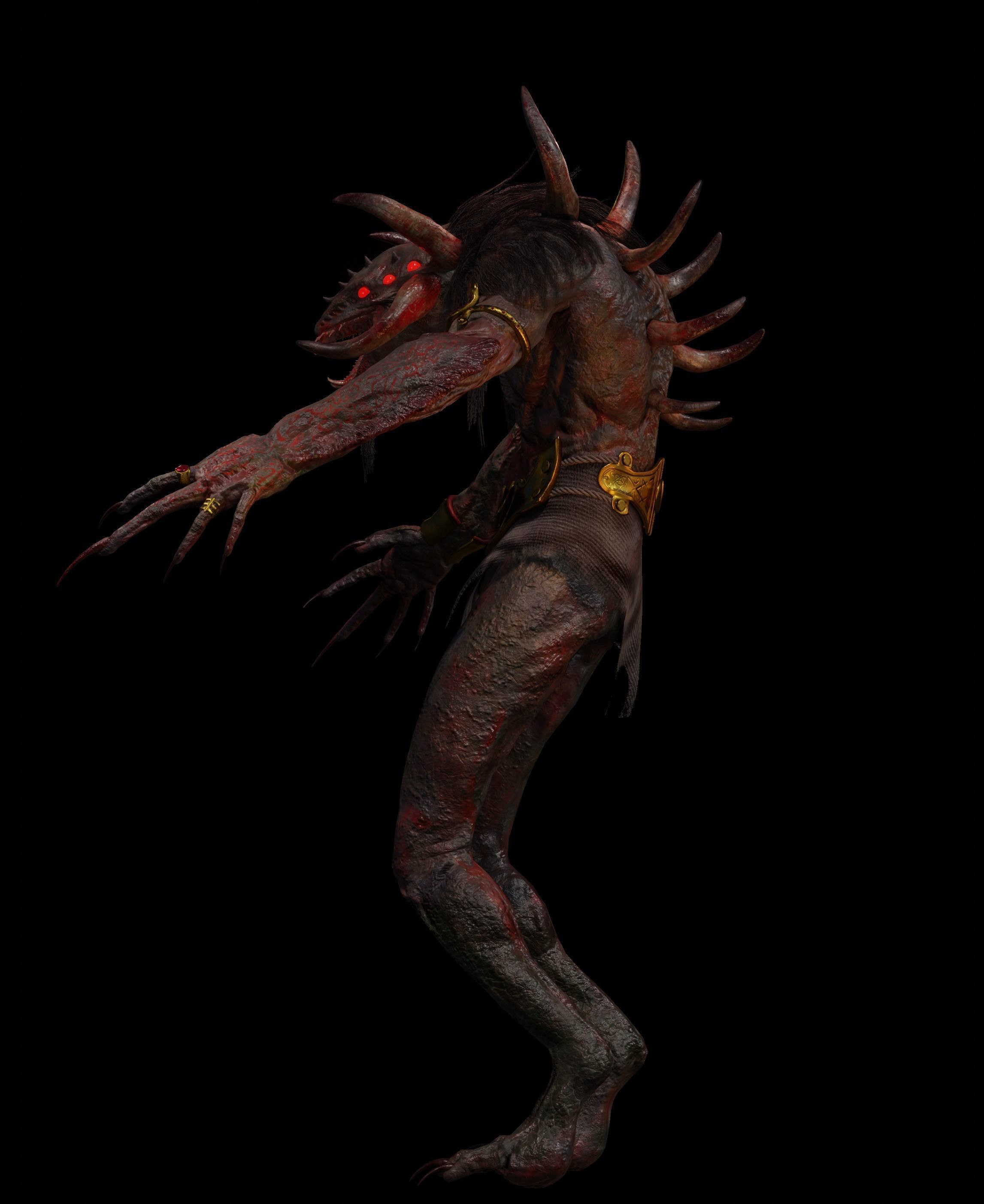 Celtic Demon Beast Low-poly 3D model_5