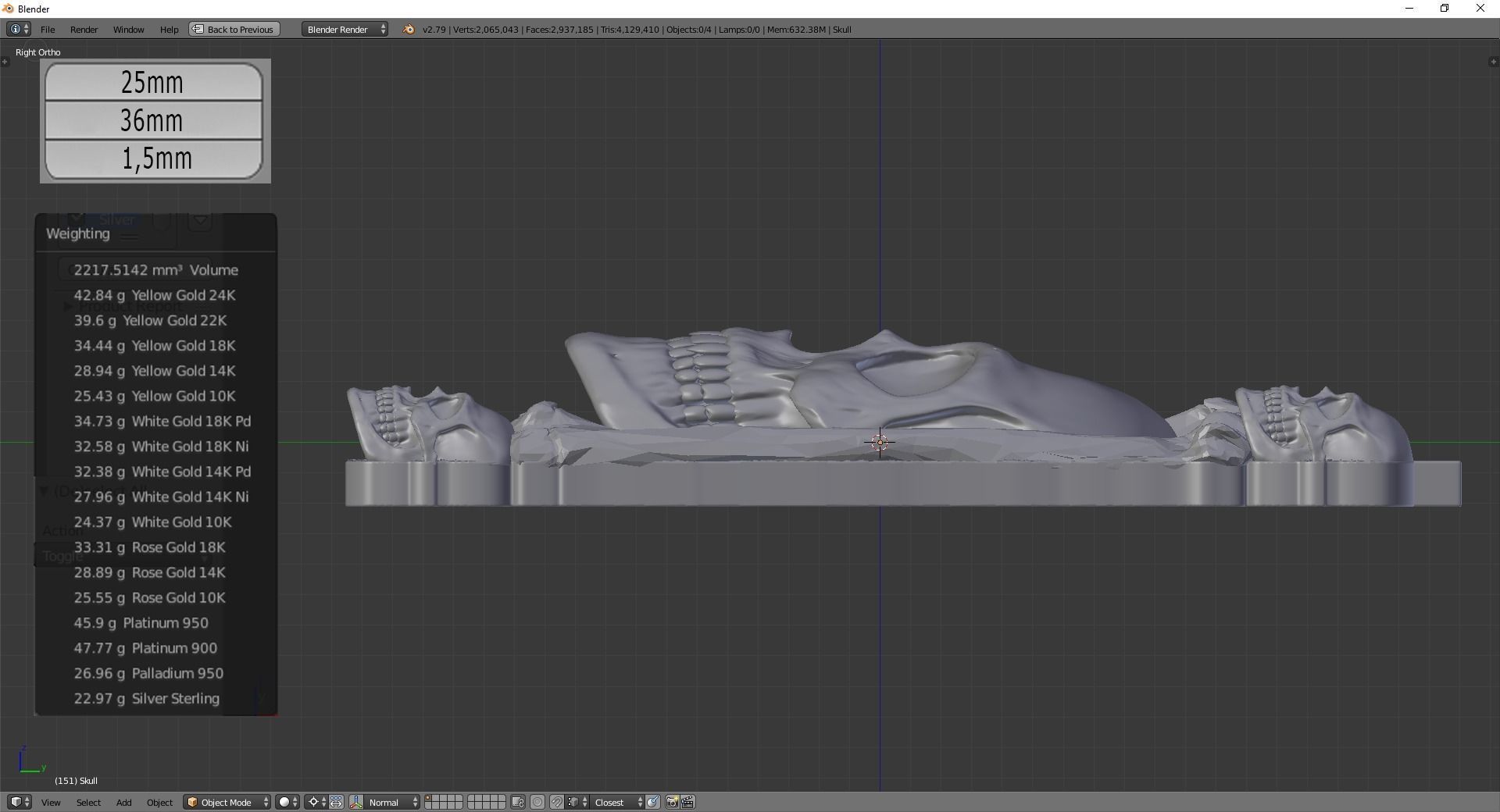 Skull Pendant 3D print model_6