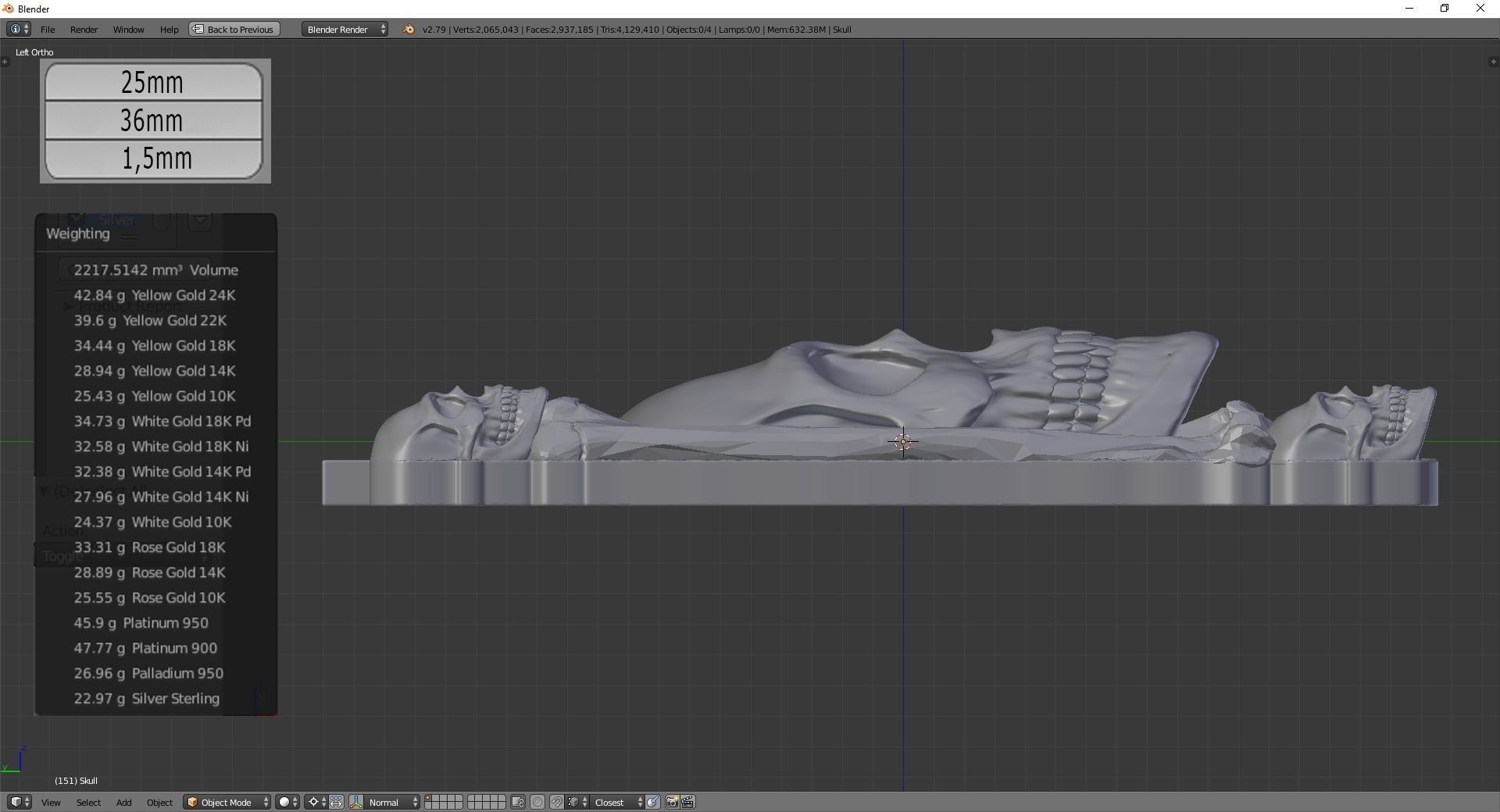 Skull Pendant 3D print model_5