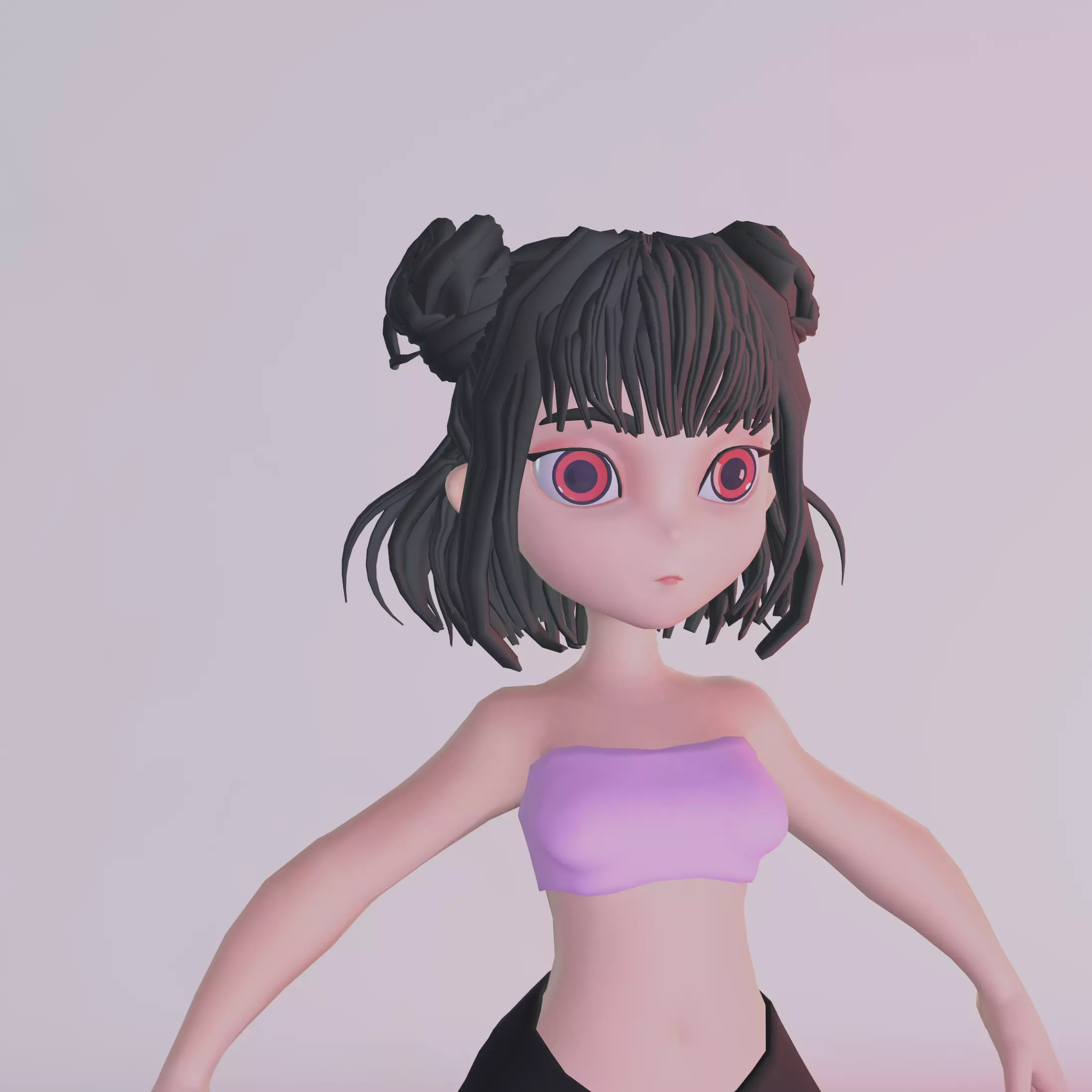 Base Mesh Cartoon Female Low-poly 3D model