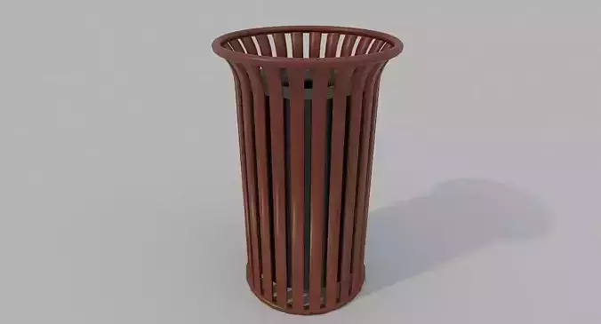Low Poly PBR Trash Can