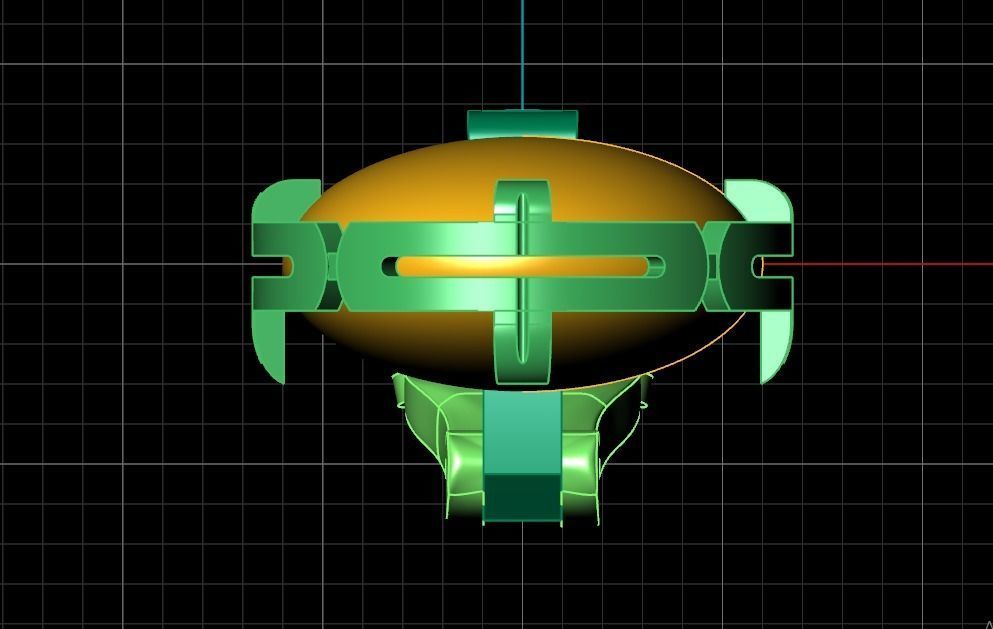 earrings with large stone 3D print model_12