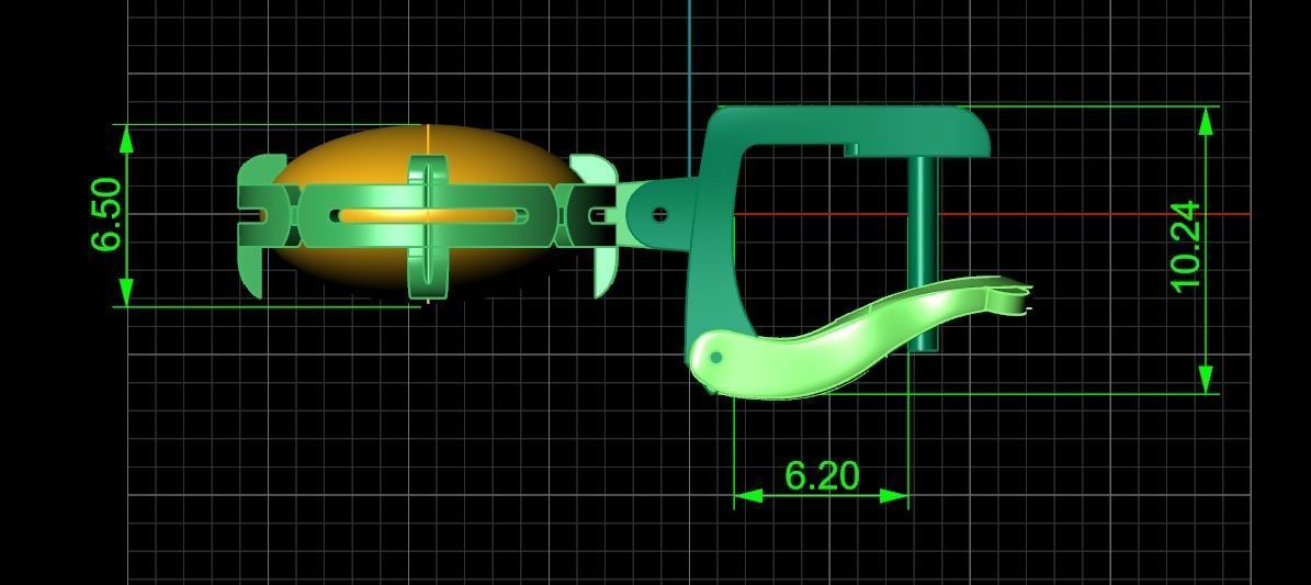 earrings with large stone 3D print model_13