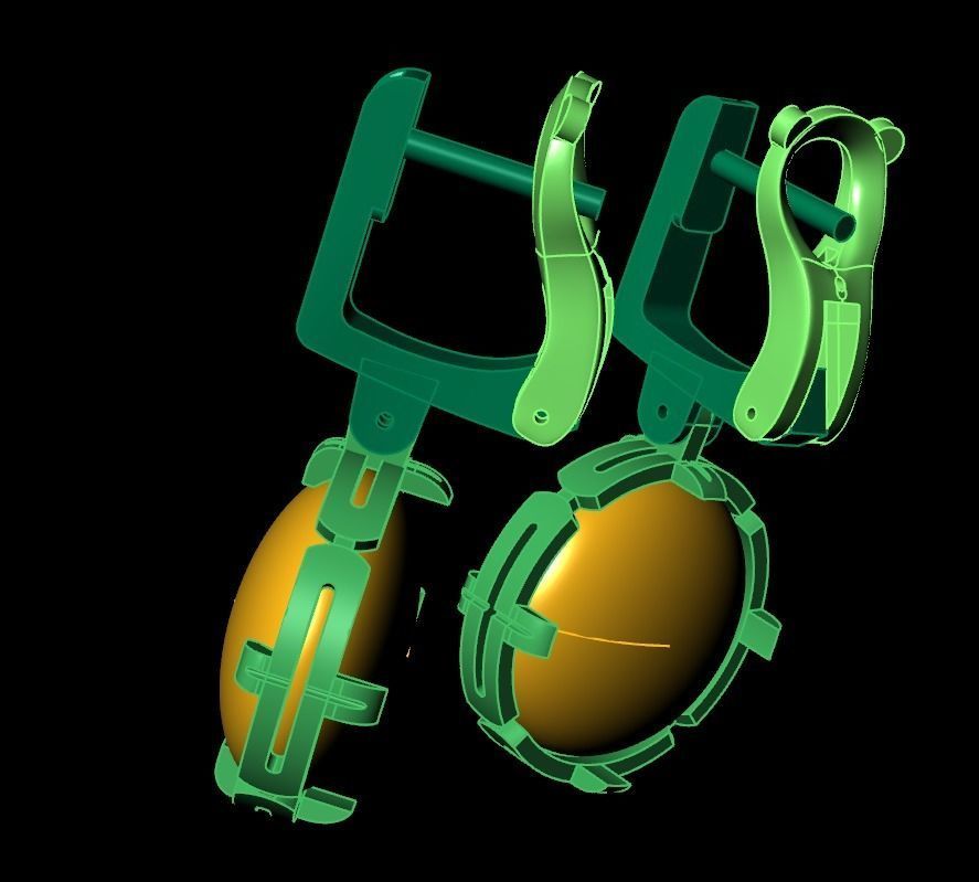 earrings with large stone 3D print model_16