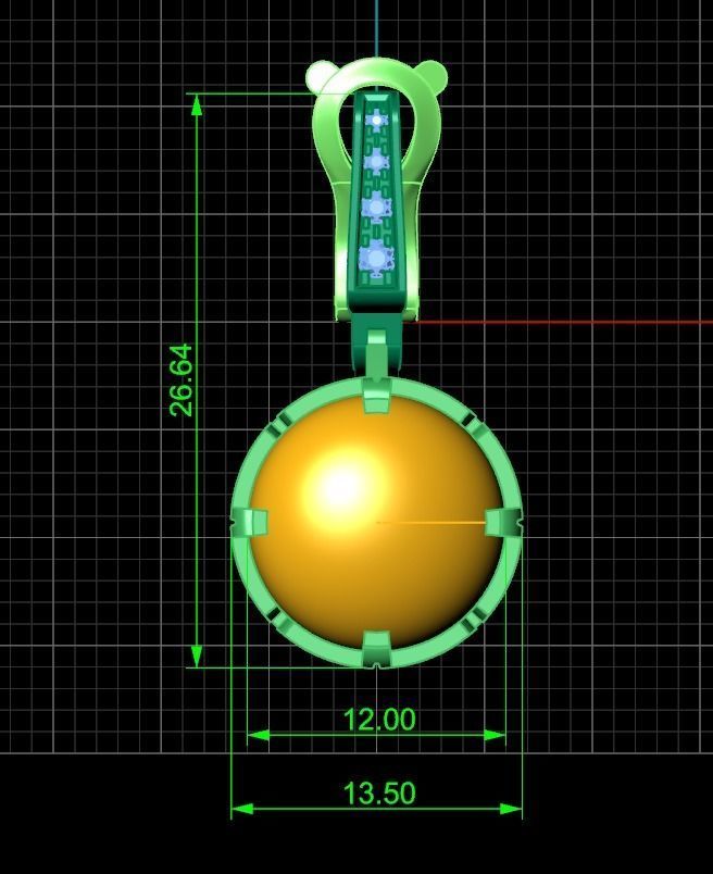 earrings with large stone 3D print model_18