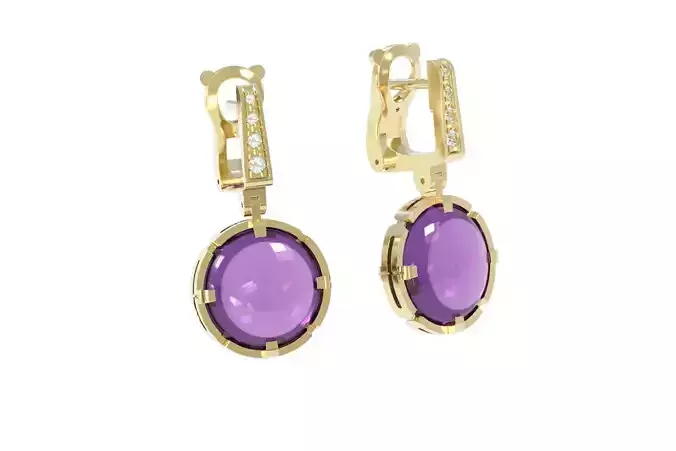 earrings with large stone