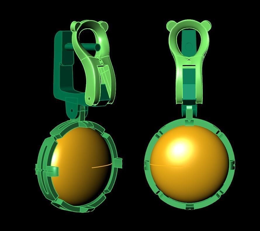 earrings with large stone 3D print model_17