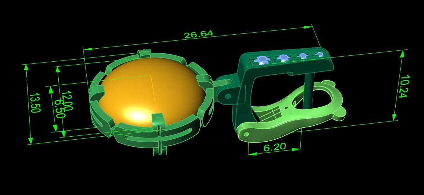 earrings with large stone 3D print model_14