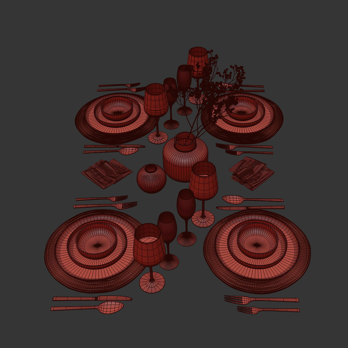 Table setting 28 3D model_8