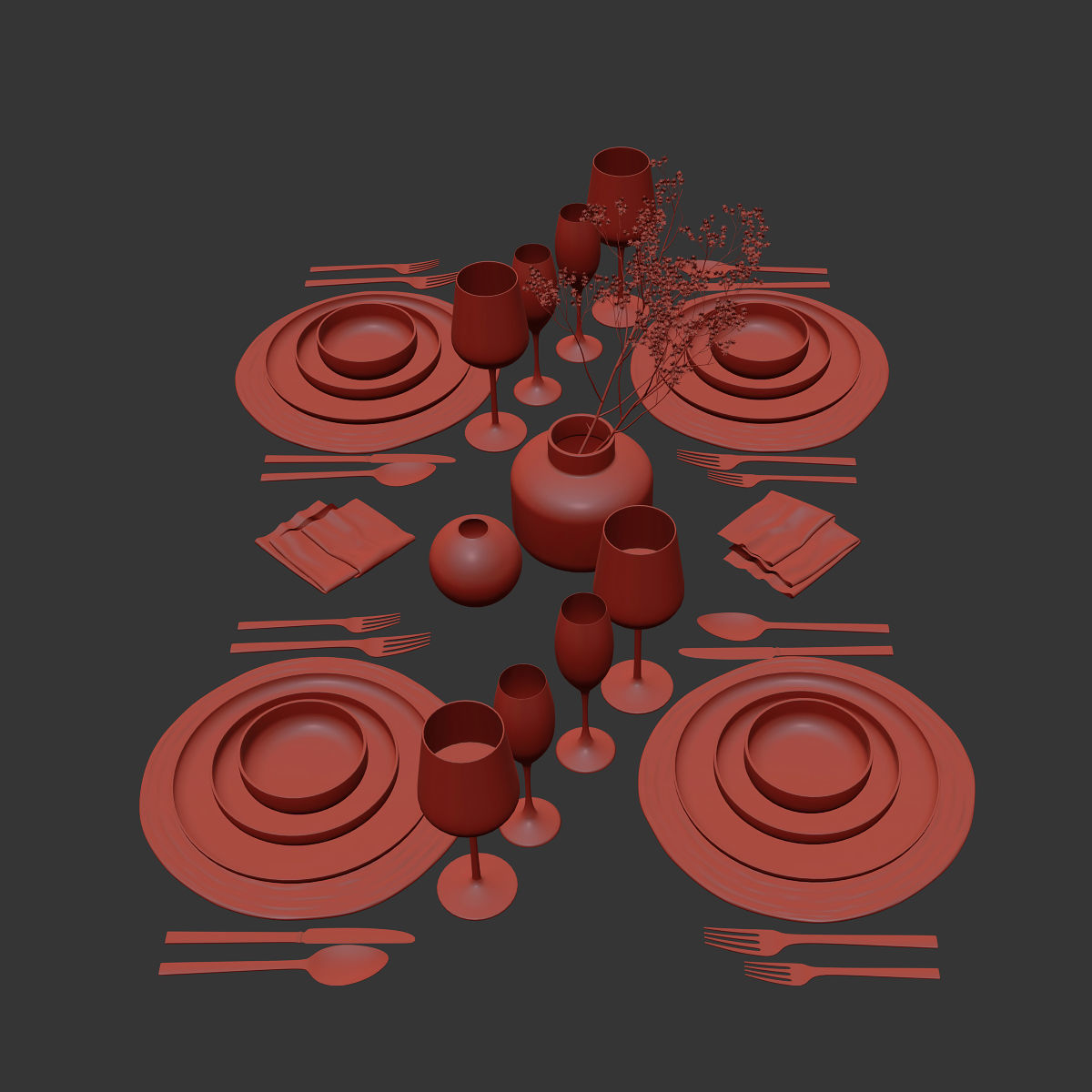 Table setting 28 3D model_7
