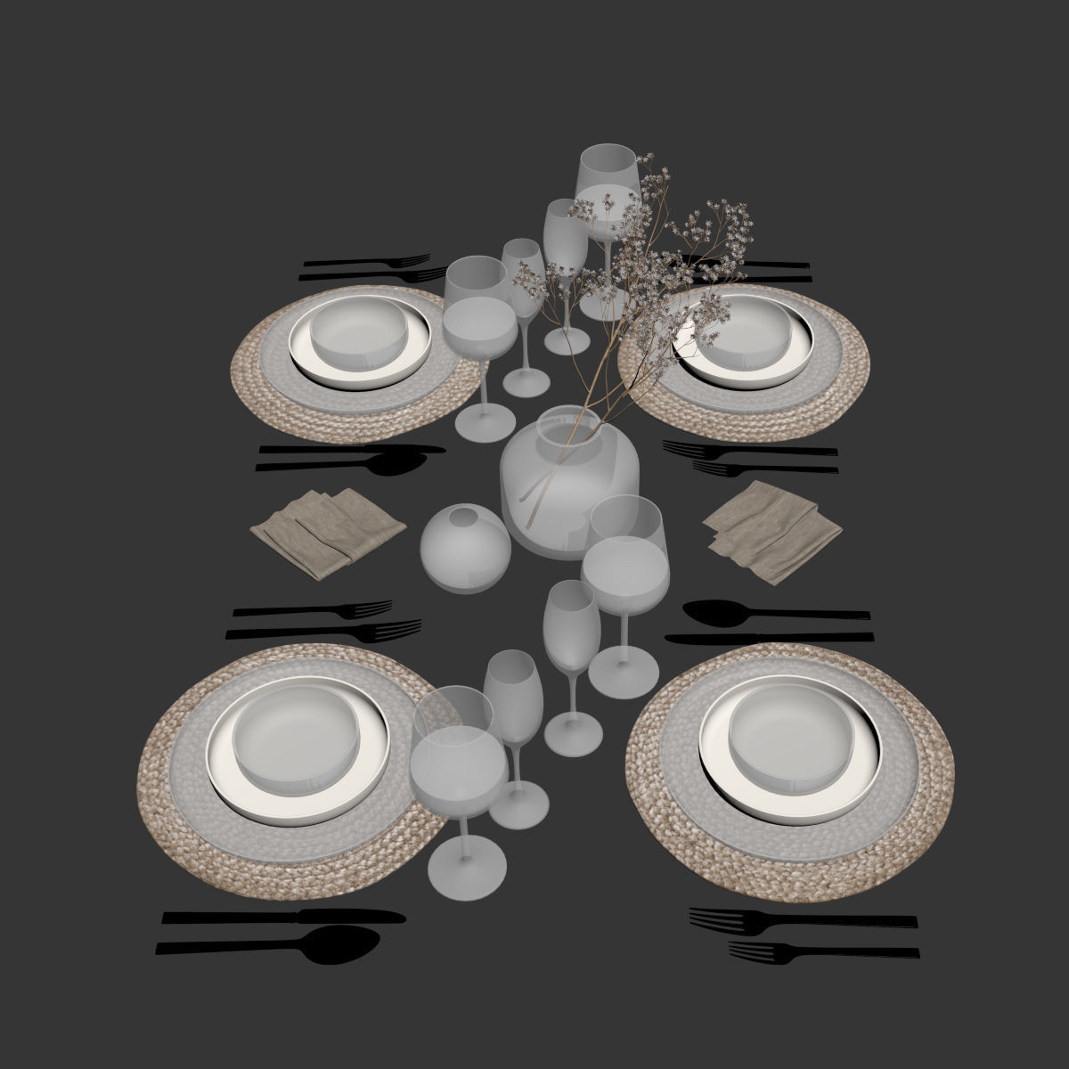 Table setting 28 3D model_6