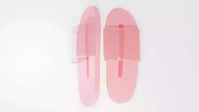 Sandals two flip flops Low-poly 3D model