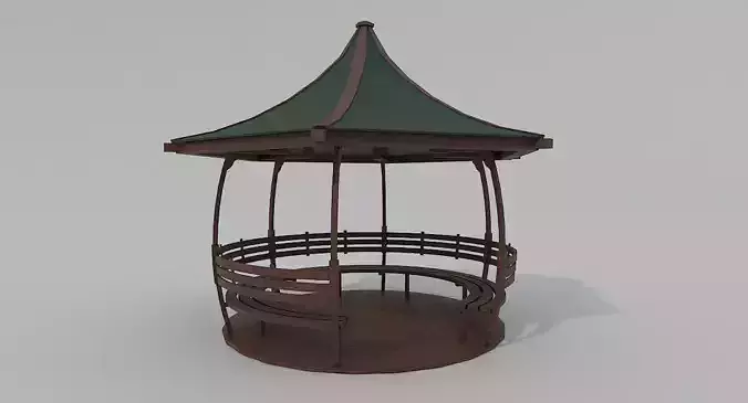 Pergola PBR 3D model gazebo in park