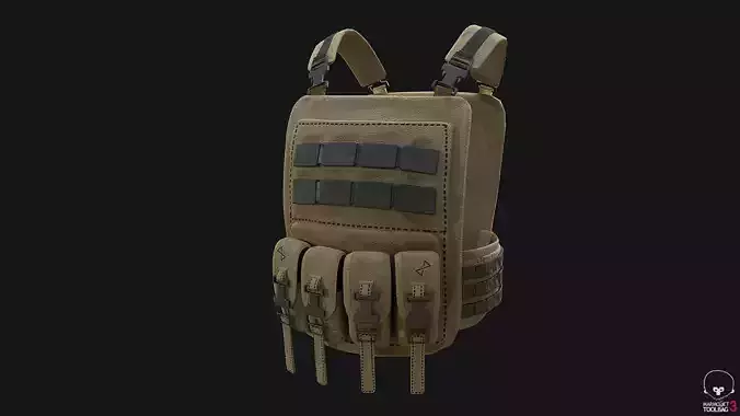 Tactical Vest PBR Low-poly 3D model