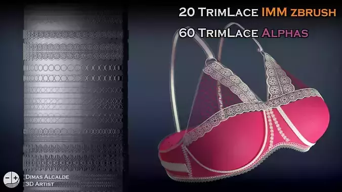 Trim lace 20 IMM Curve Pack Zbrush Brushes