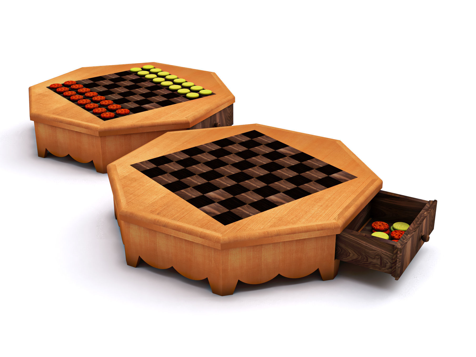 Chess table 3D model_4