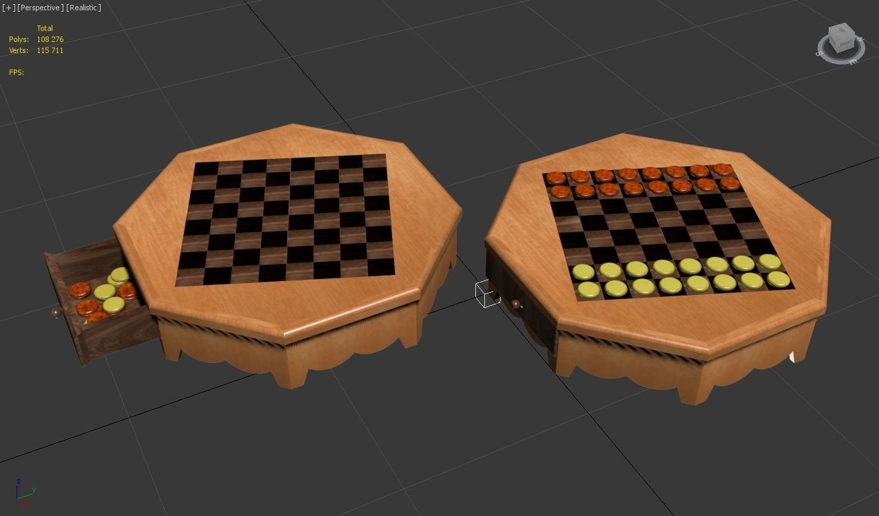Chess table 3D model_9