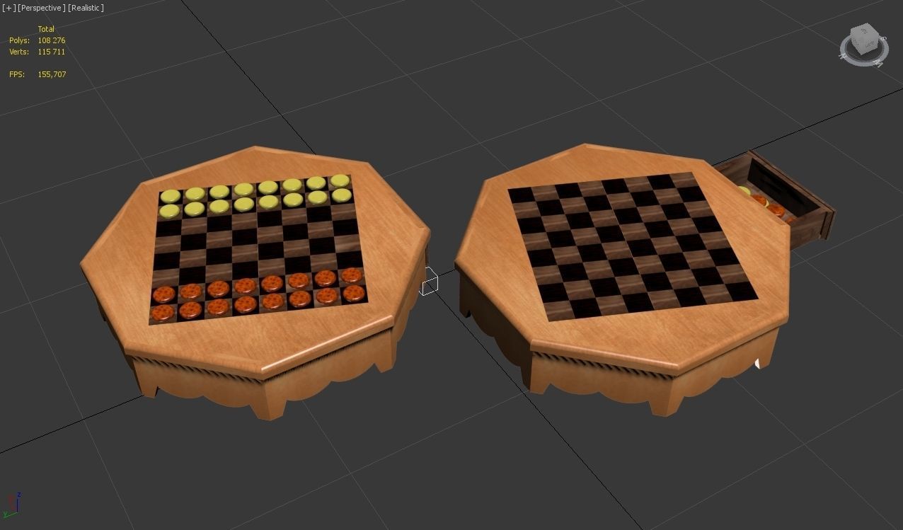 Chess table 3D model_10