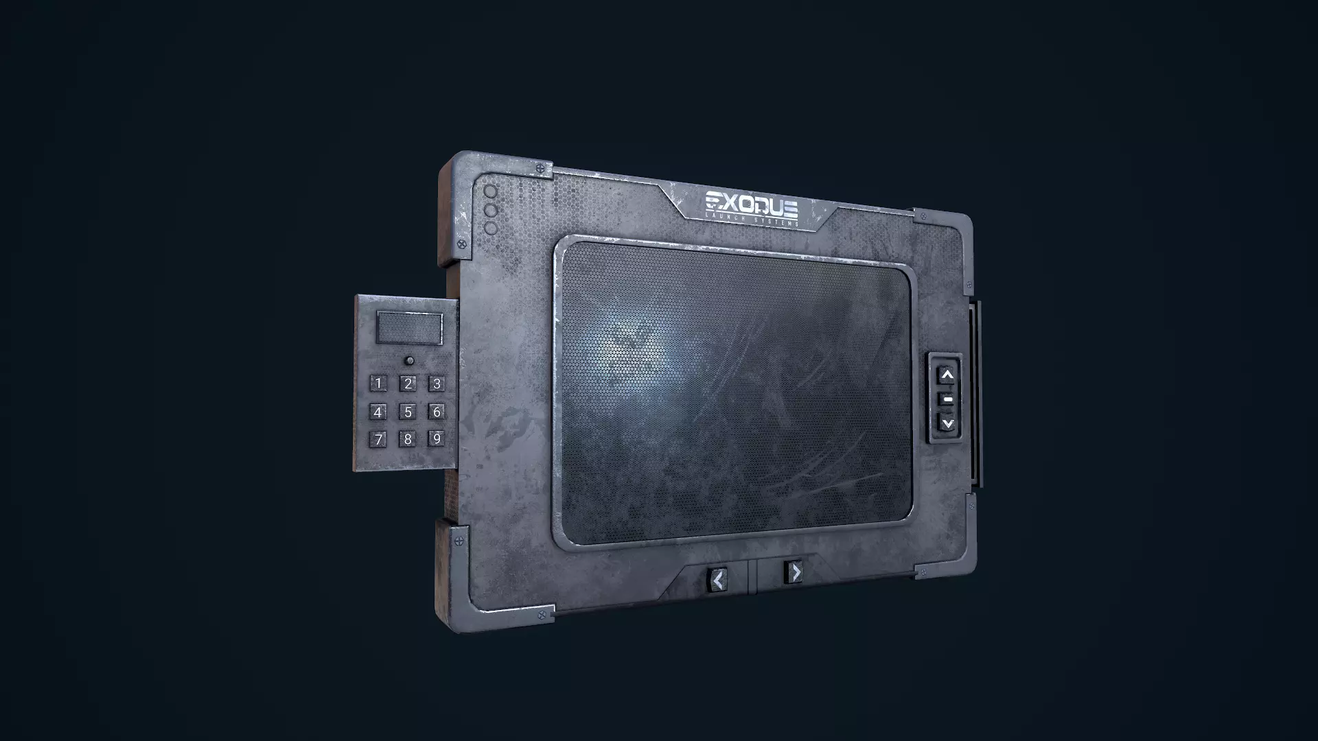 Sci-Fi Monitor Low-poly 3D model_0