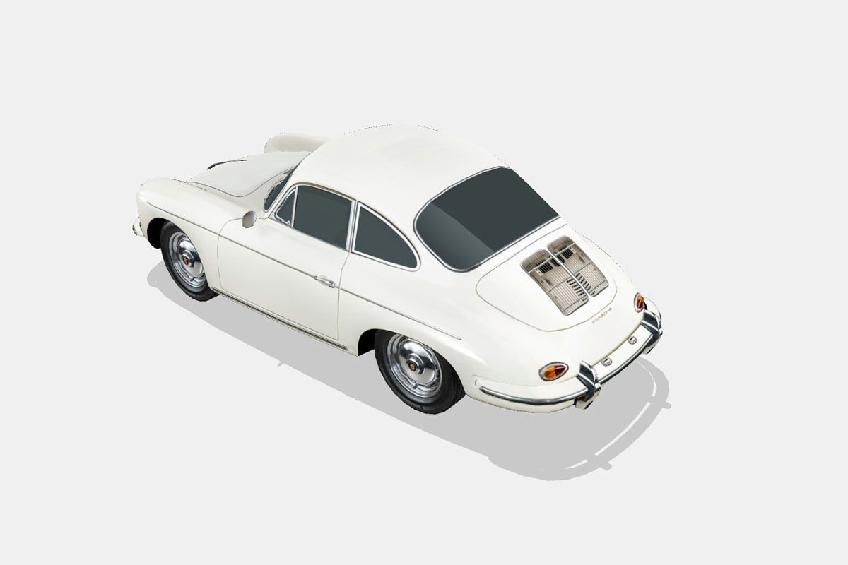 Porsche 356 B Low-poly 3D model_7