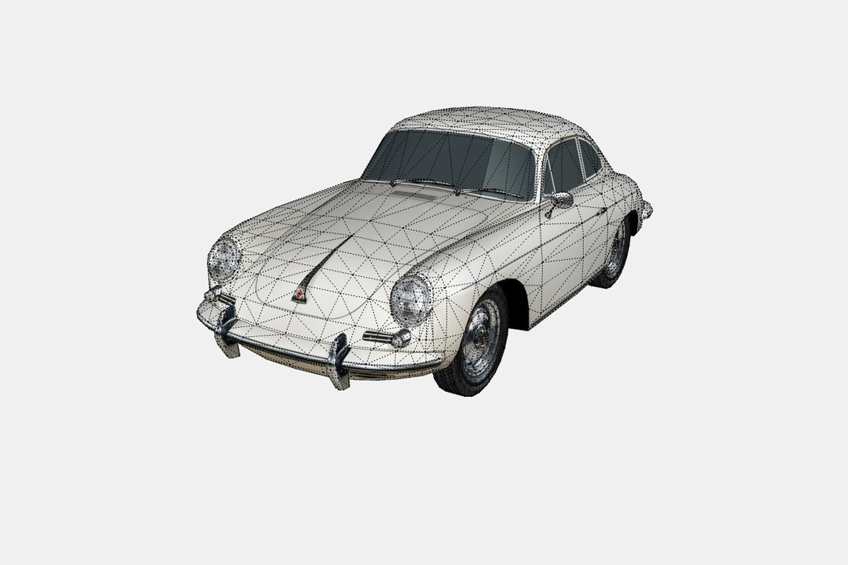 Porsche 356 B Low-poly 3D model_16