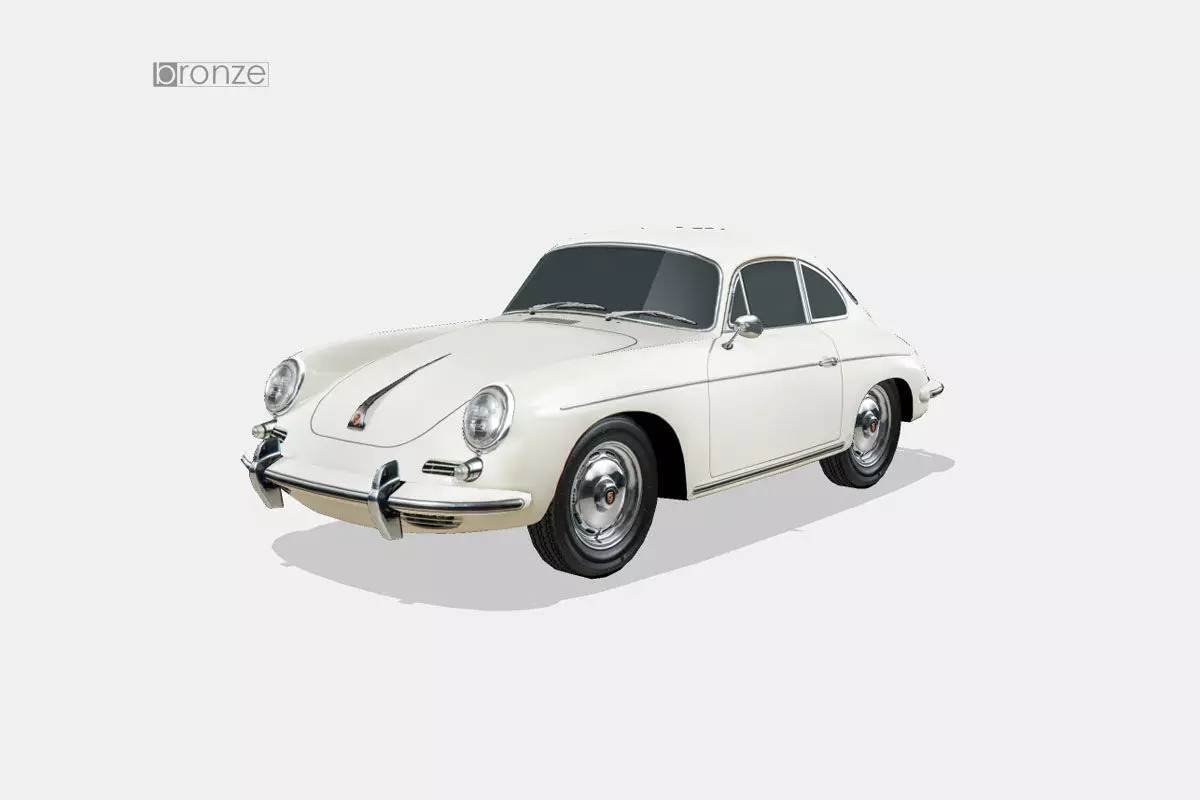 Porsche 356 B Low-poly 3D model_0