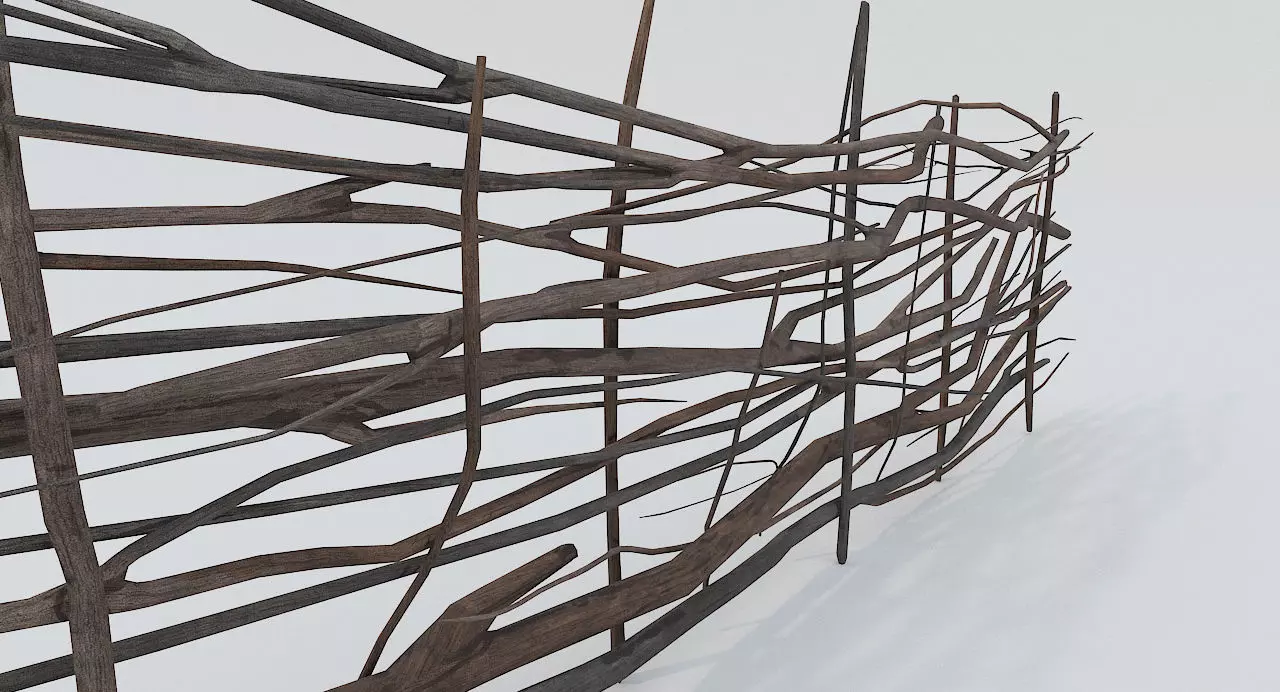 Wooden Fence LP PBR Low-poly 3D model_0