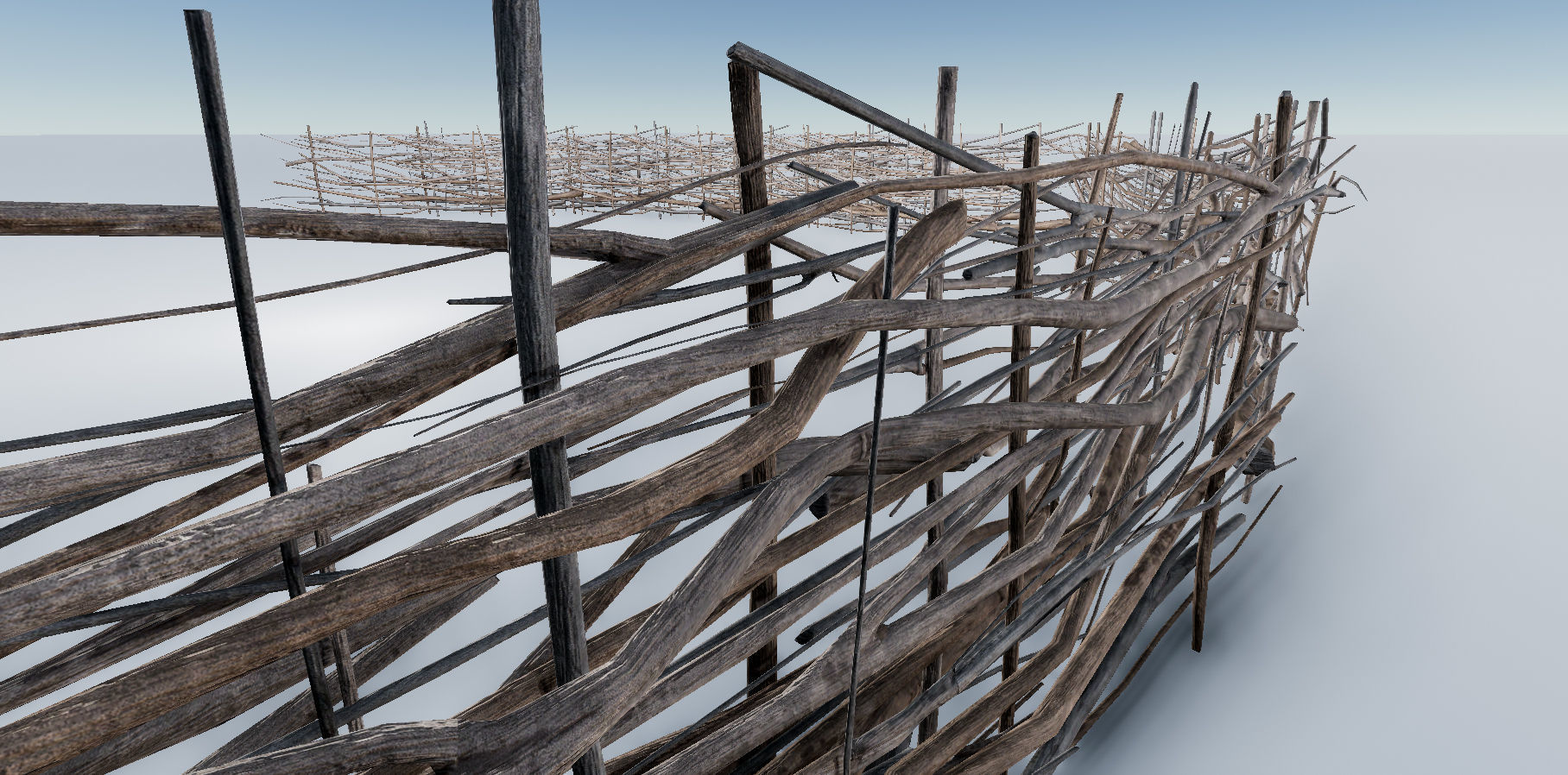 Wooden Fence LP PBR Low-poly 3D model_6