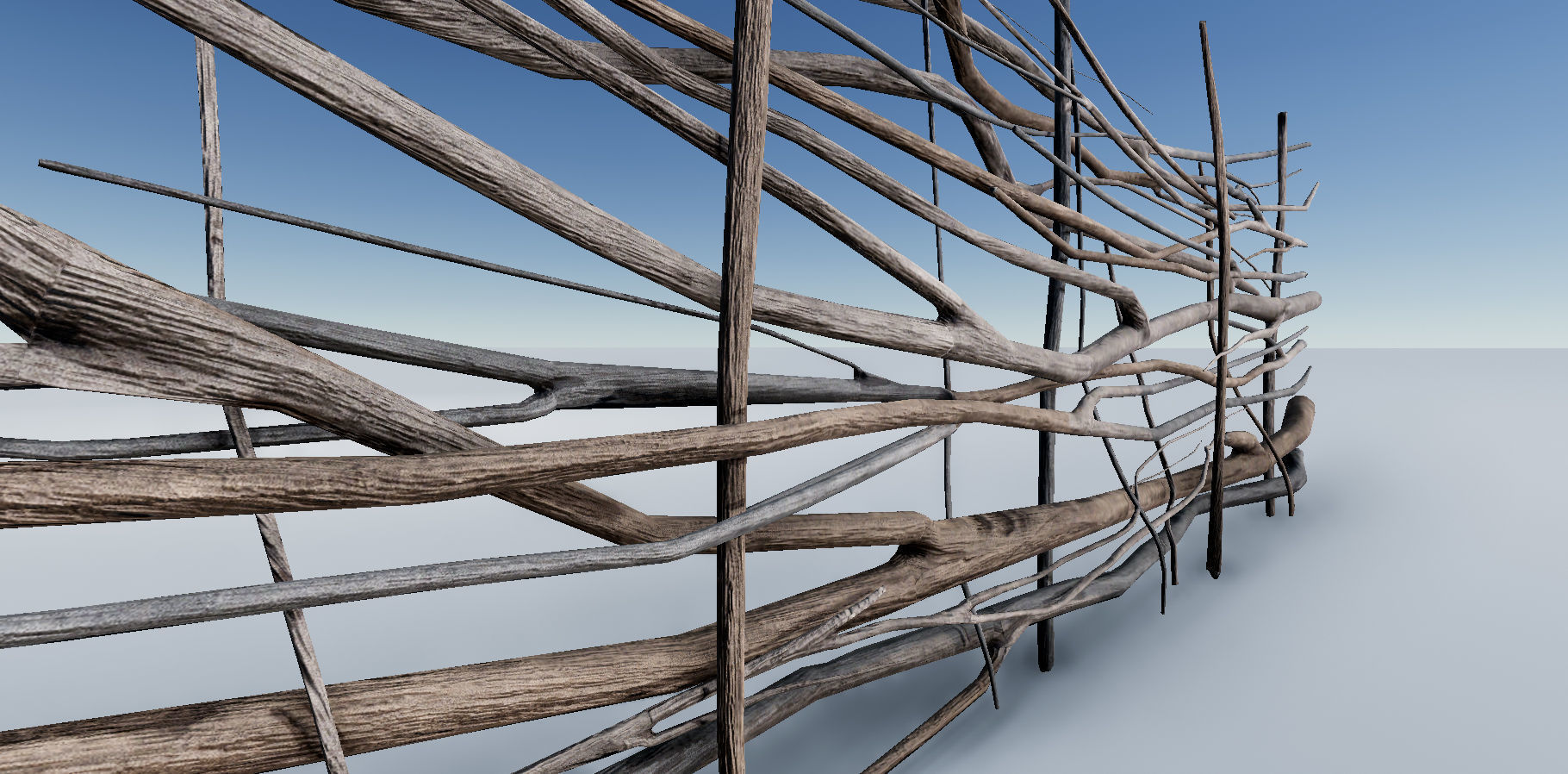 Wooden Fence LP PBR Low-poly 3D model_4