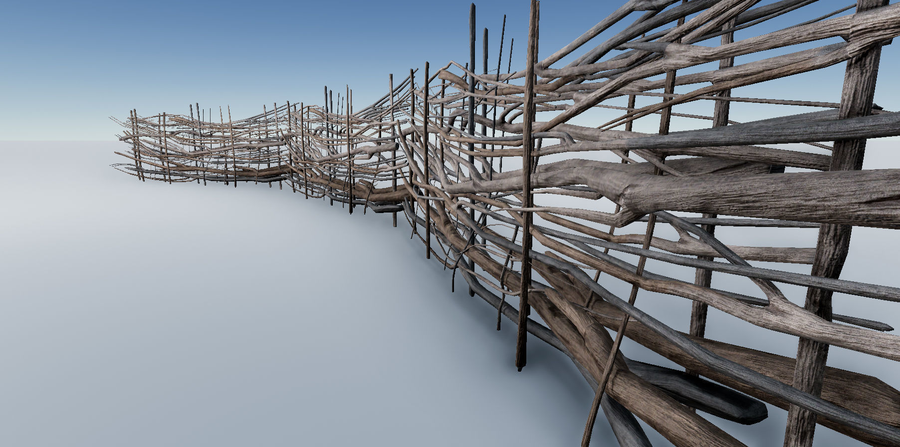 Wooden Fence LP PBR Low-poly 3D model_1