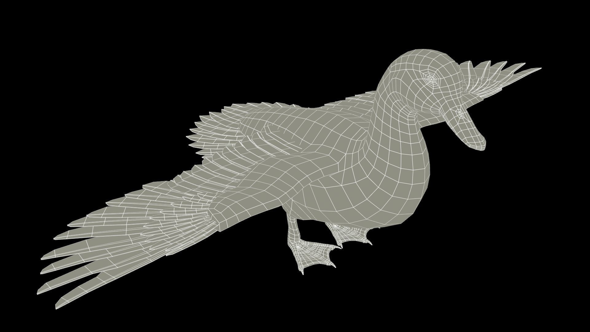 Mallard Duck Female Low-poly 3D model_15