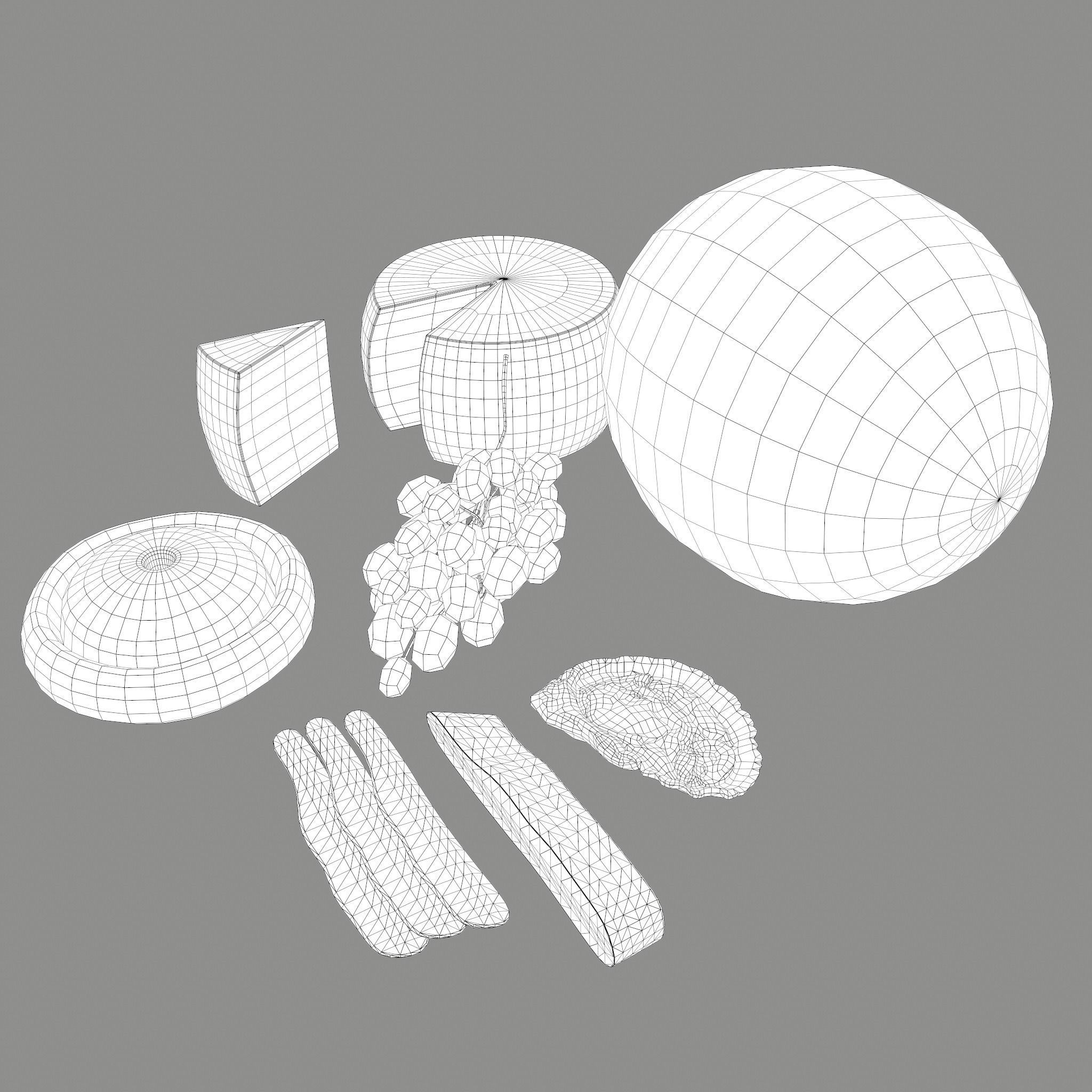 6 Medieval Food Props Version 2  3D Model Collection_67