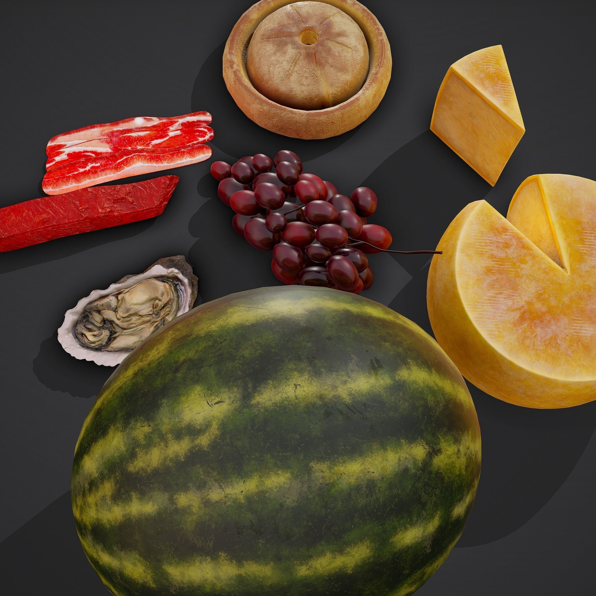 6 Medieval Food Props Version 2  3D Model Collection_15