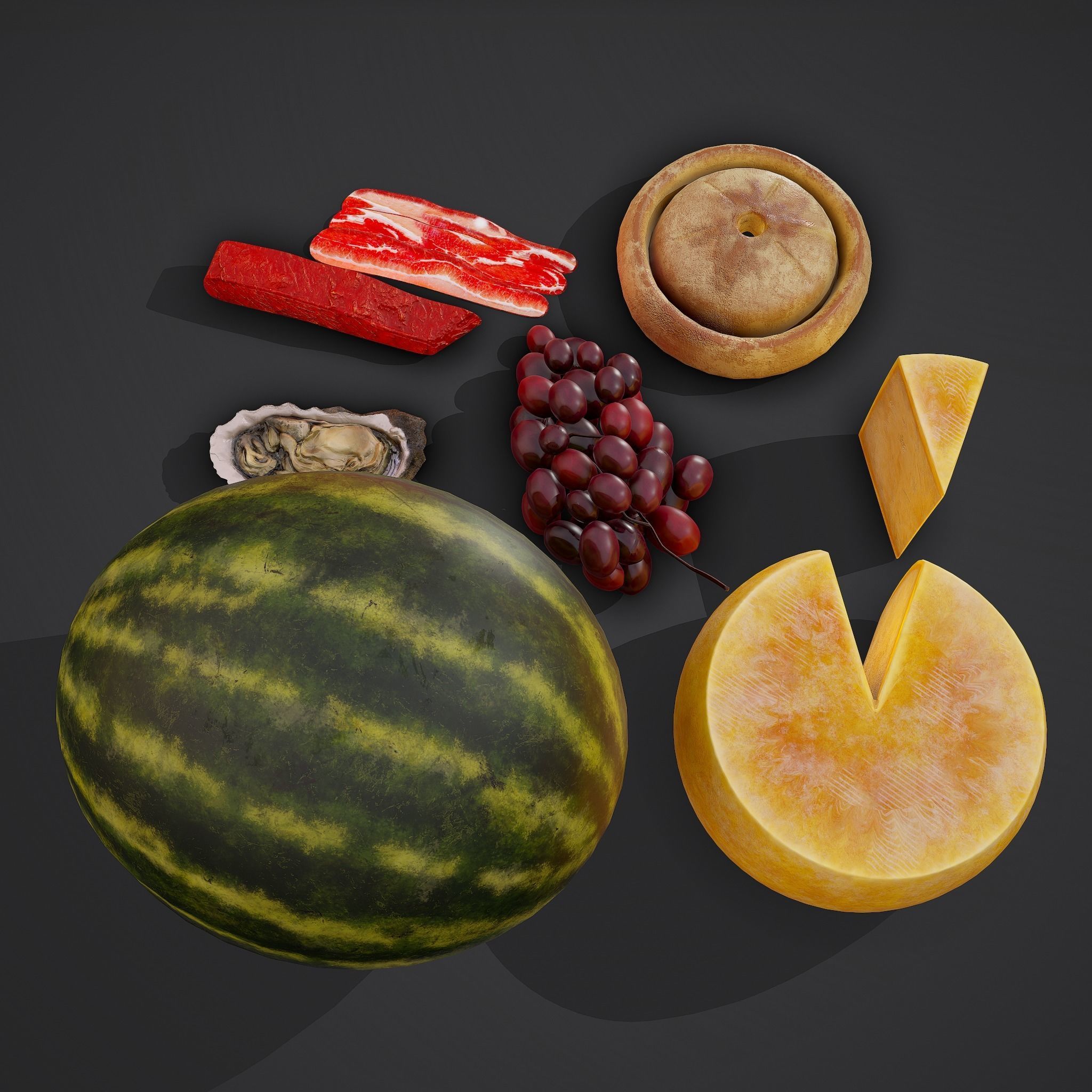6 Medieval Food Props Version 2  3D Model Collection_11
