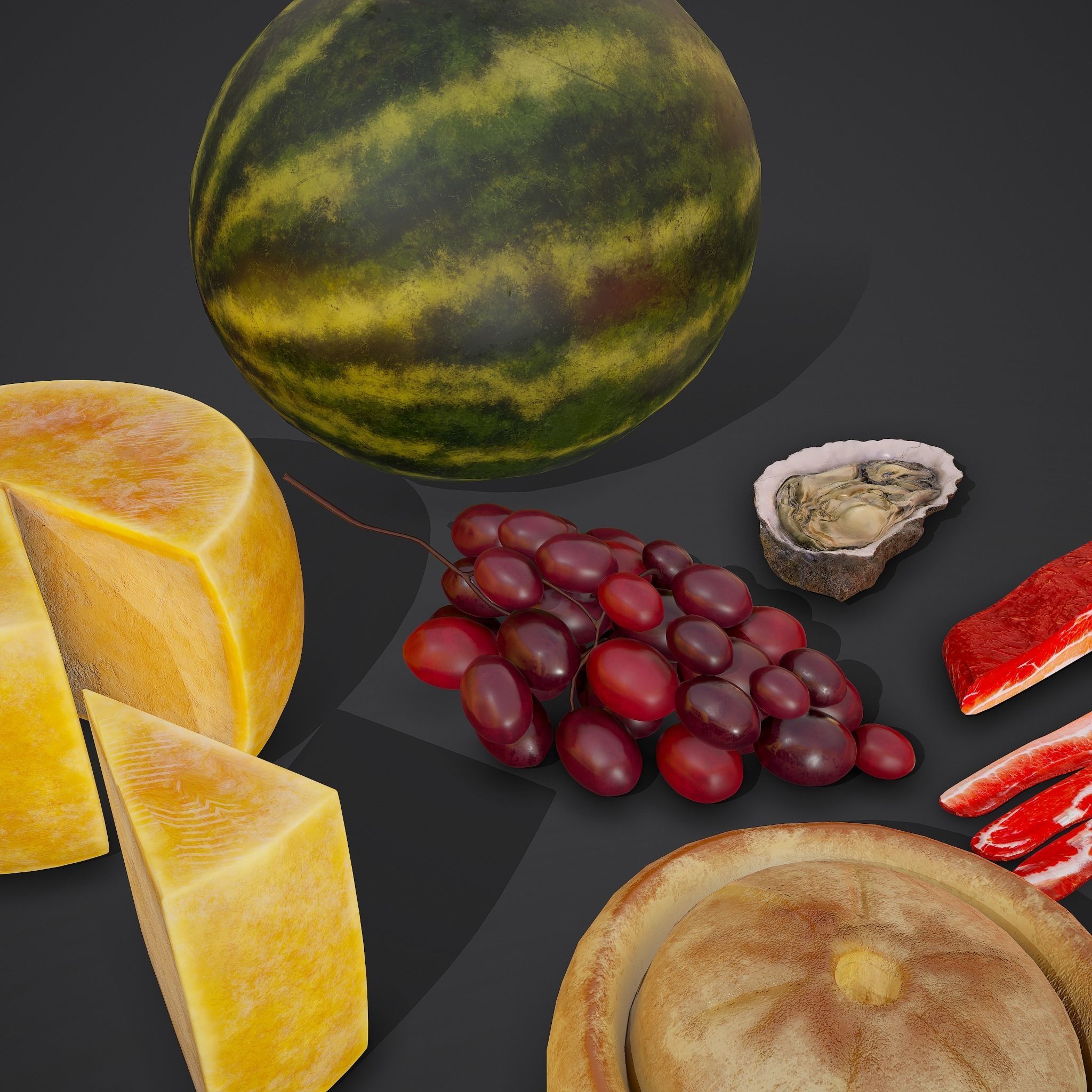 6 Medieval Food Props Version 2  3D Model Collection_12