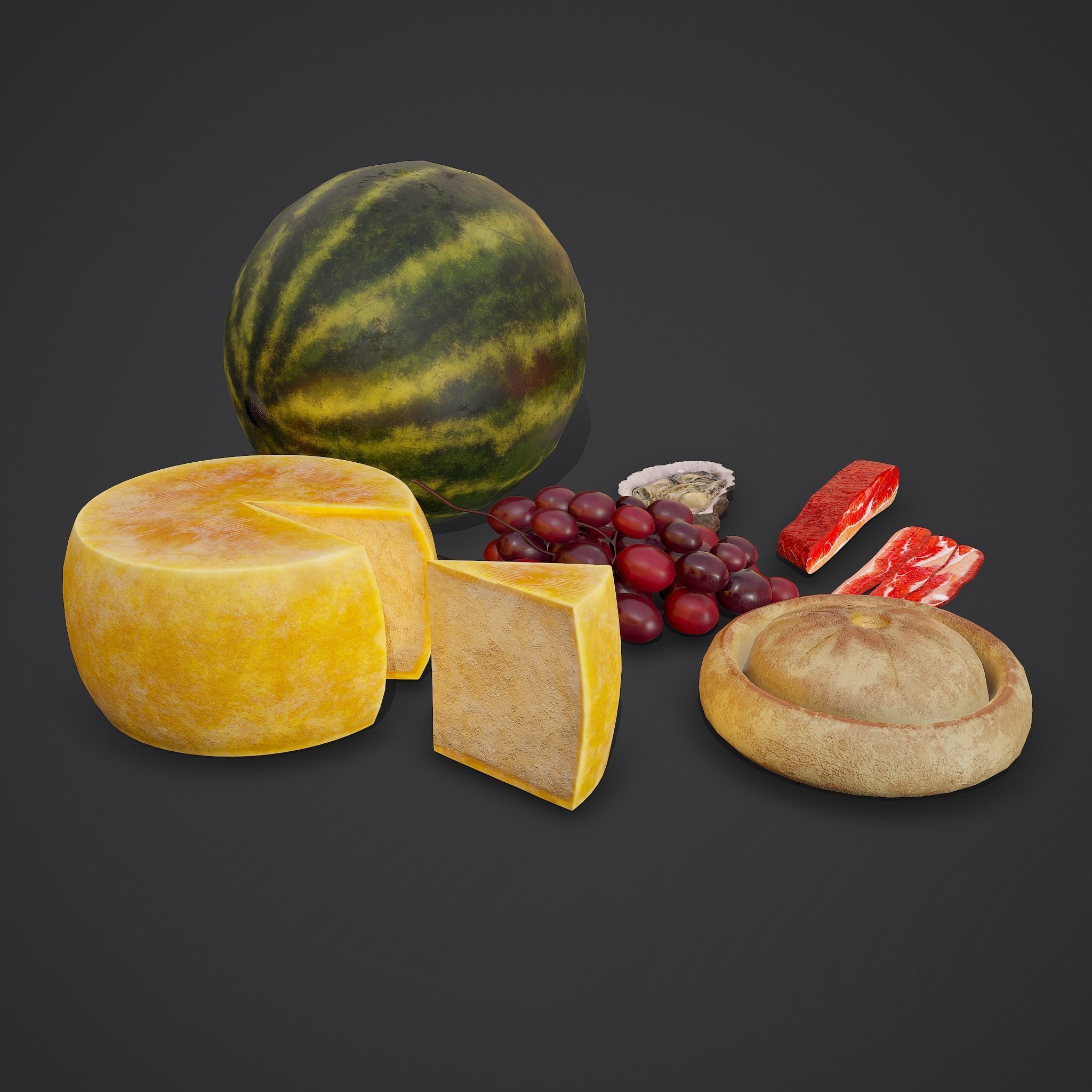 6 Medieval Food Props Version 2  3D Model Collection_16