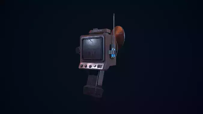 Tracker old tv set Low-poly 3D model