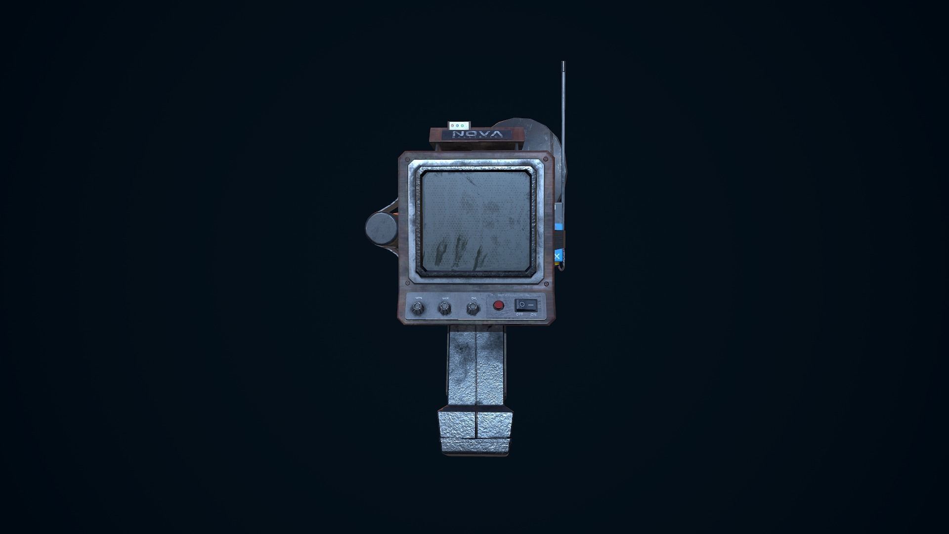 Tracker old tv set Low-poly 3D model_3