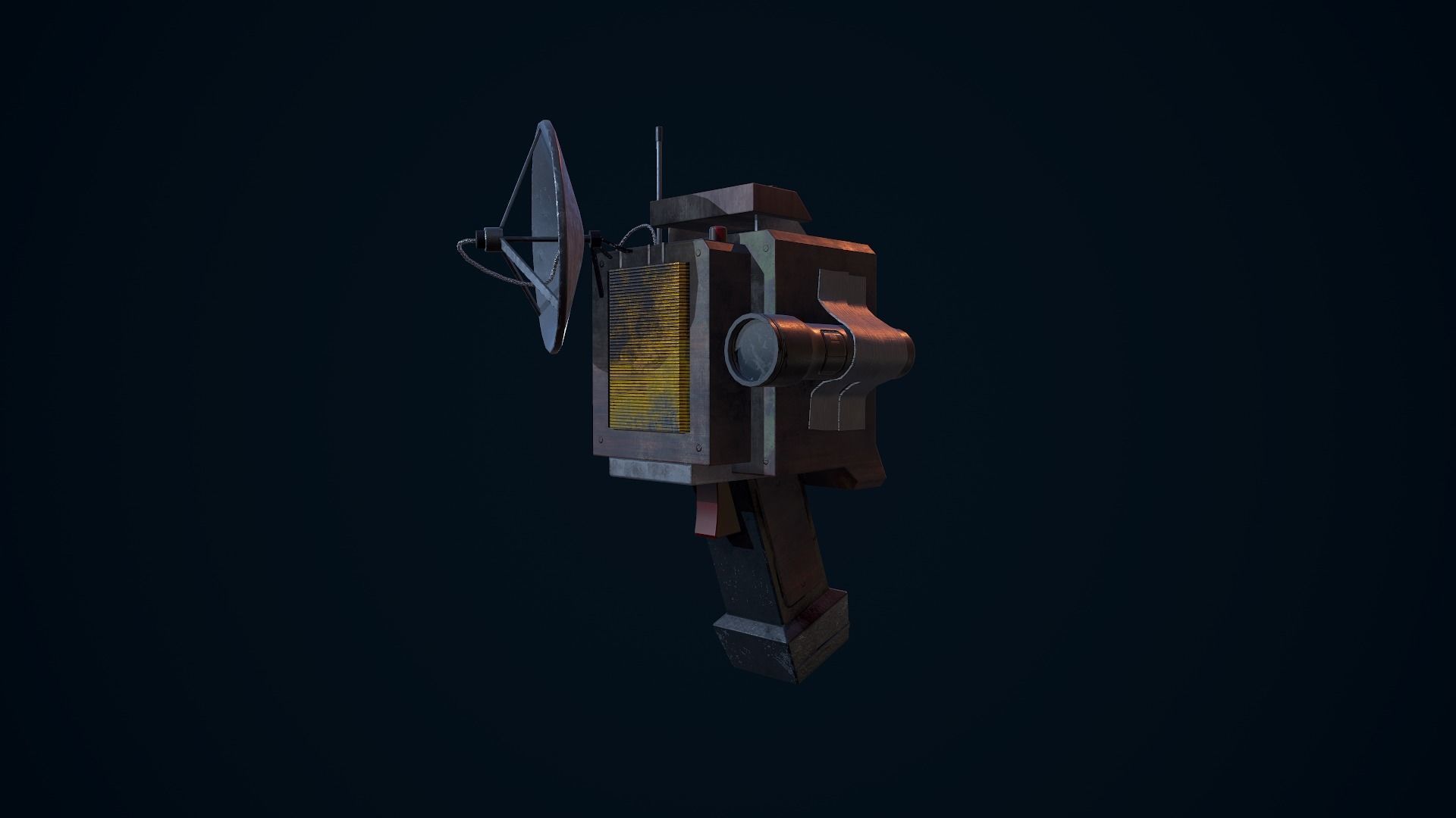 Tracker old tv set Low-poly 3D model_7