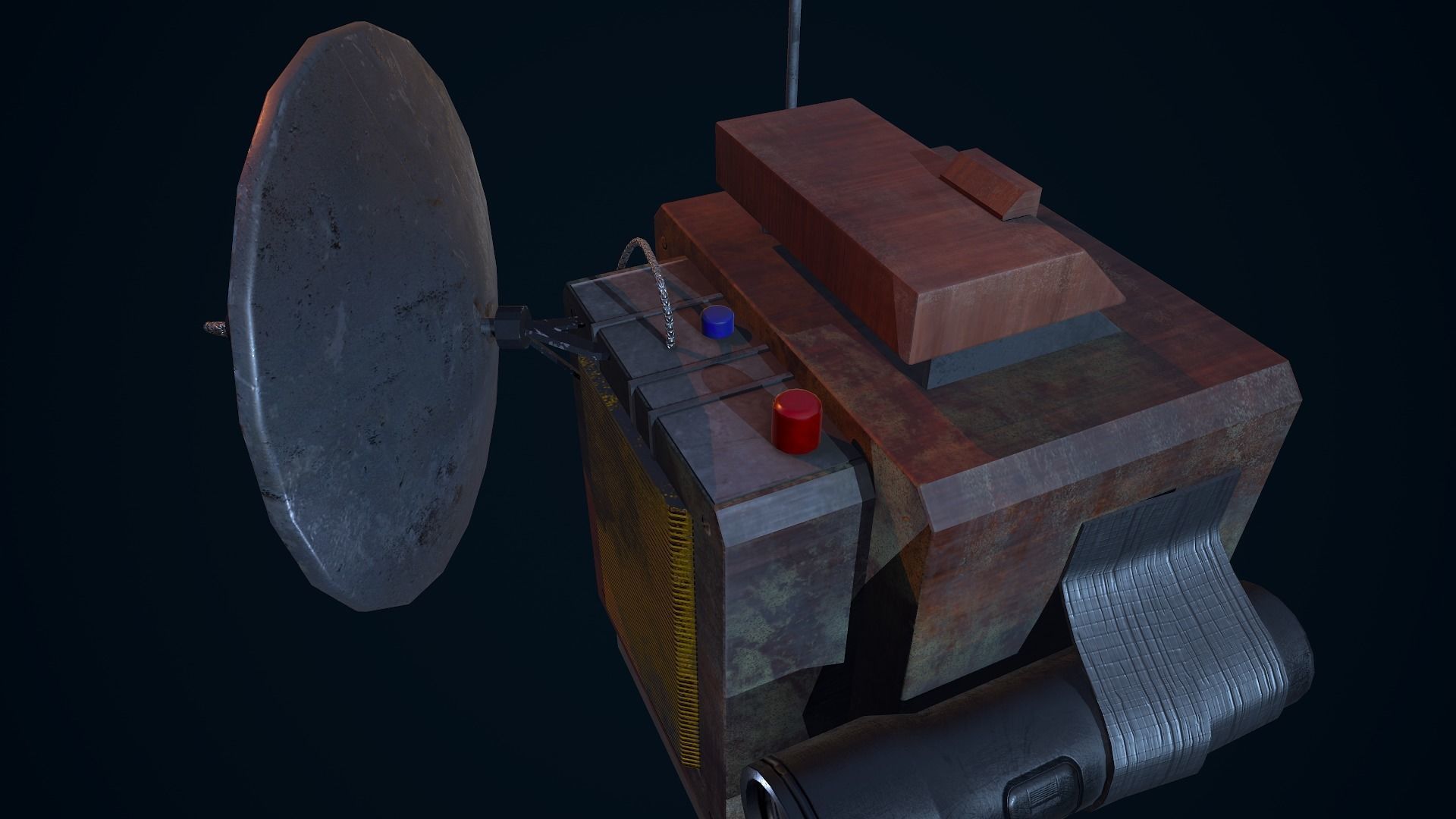 Tracker old tv set Low-poly 3D model_19