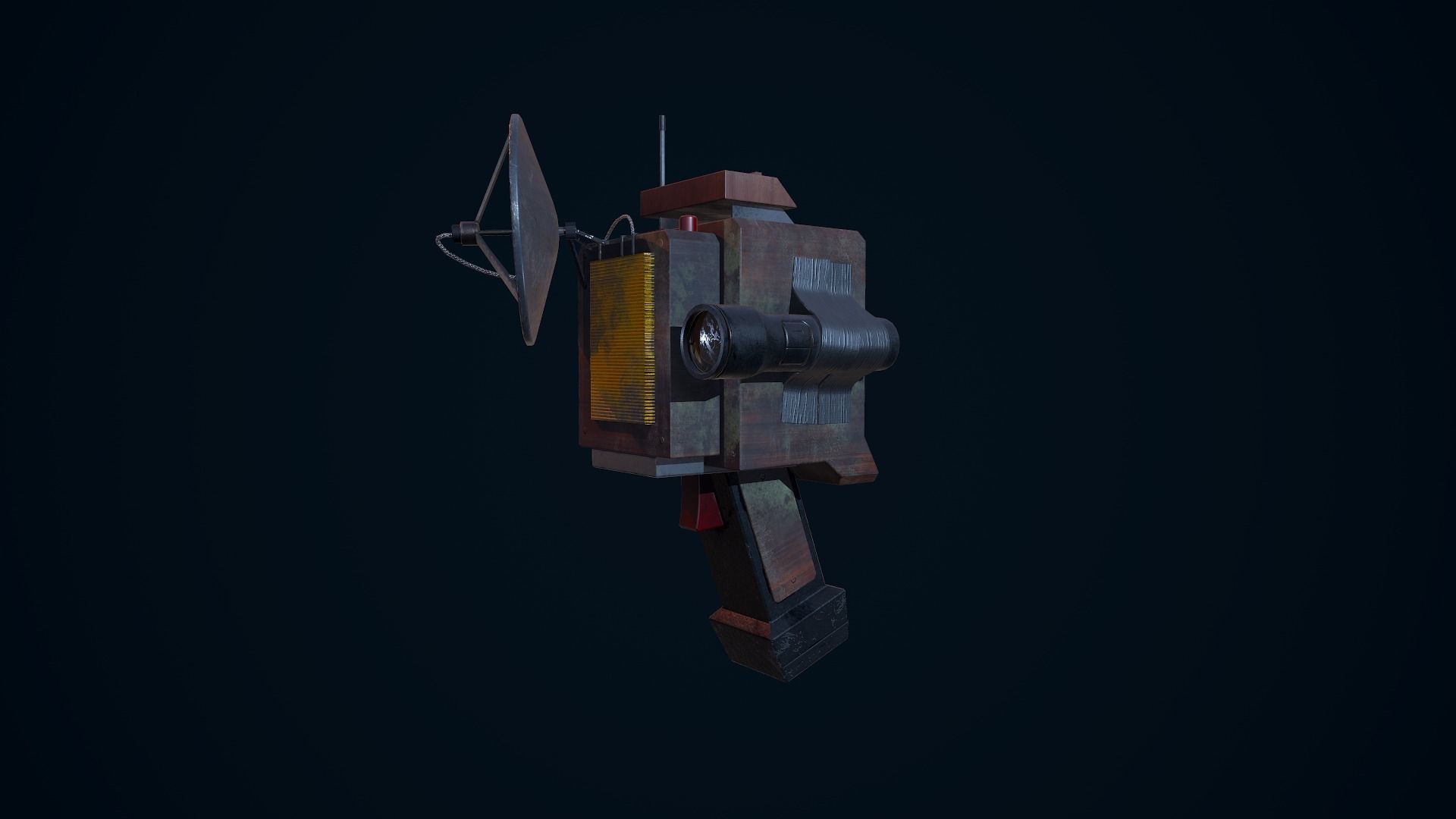 Tracker old tv set Low-poly 3D model_23