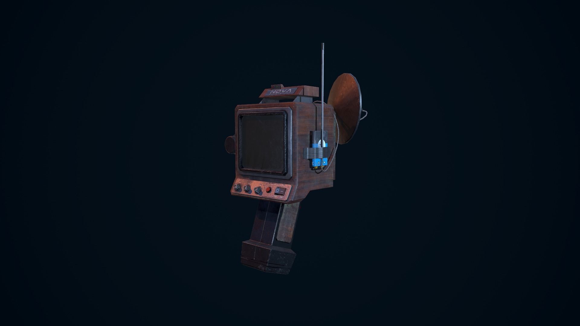Tracker old tv set Low-poly 3D model_12